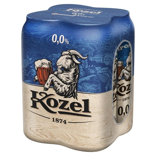 Piwo bezalkoholowe półciemne alk. 0,0% obj Kozel 4 x 500 ml