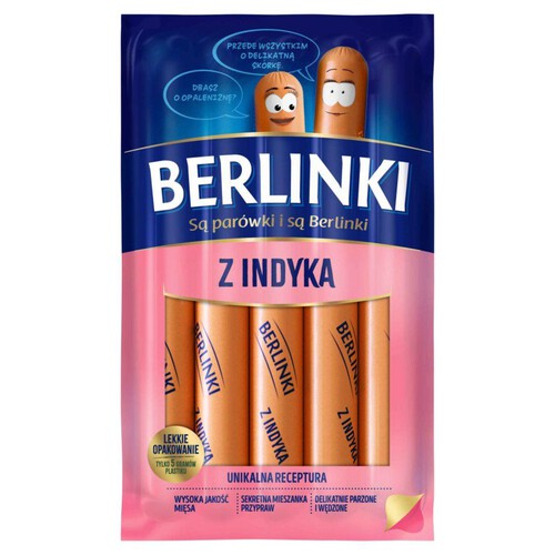 Parówki z indyka Berlinki 250 g