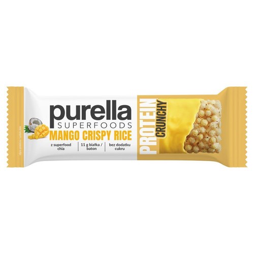 Baton białkowy Mango Crispy Rice Purella Superfoods 45 g