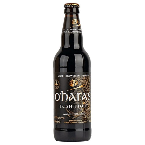 Piwo irlandzkie ciemne Irish Stout alk. 5,3% obj. O’Hara’s 500 ml