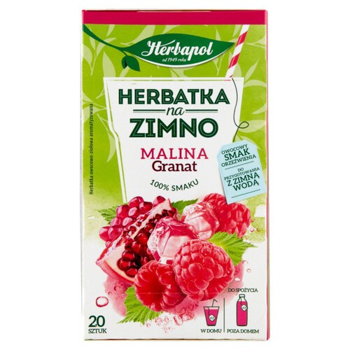 Herbatka na zimno malina granat Herbapol 20 torebek