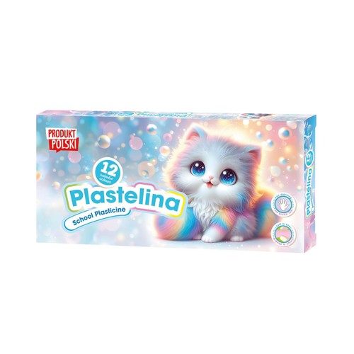 Plastelina szkolna Kotki 12 kolorów ASTRA 12 sztuk