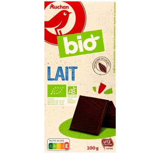 BIO Lait- czekolada mleczna Auchan 100 g
