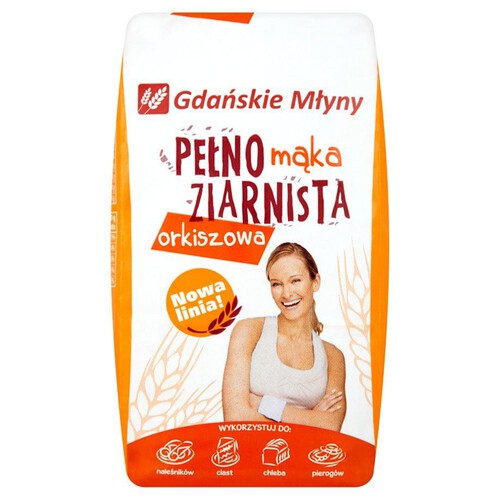 Mąka orkiszowa pełnoziarnista Gdańskie Młyny 1 kg