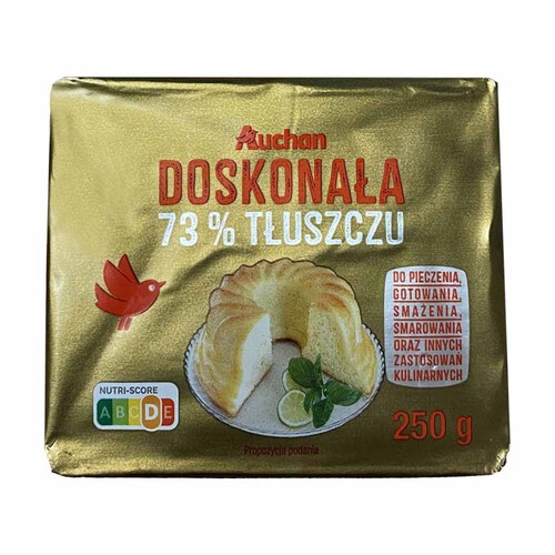 Margaryna Doskonała do pieczenia gotowania i smażenia 73% Auchan 250 g