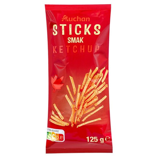 Chipsy ziemniaczane o smaku ketchupowym Auchan 125 g