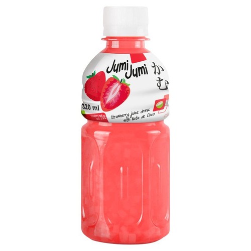 Napój truskawkowy z kawałkami galaretki kokosowej nata de coco Jumi Jumi 320 ml