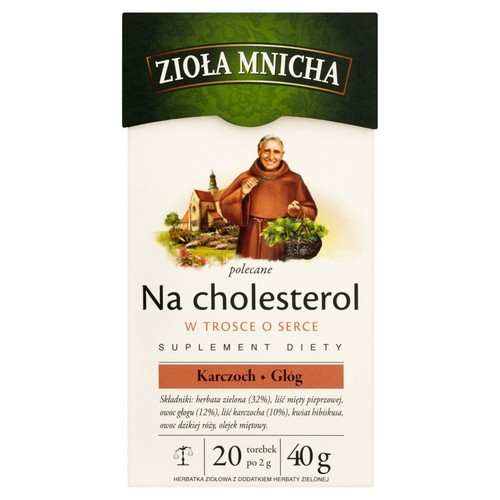 Herbatka ziołowa na cholesterol Zioła Mnicha 20 torebek