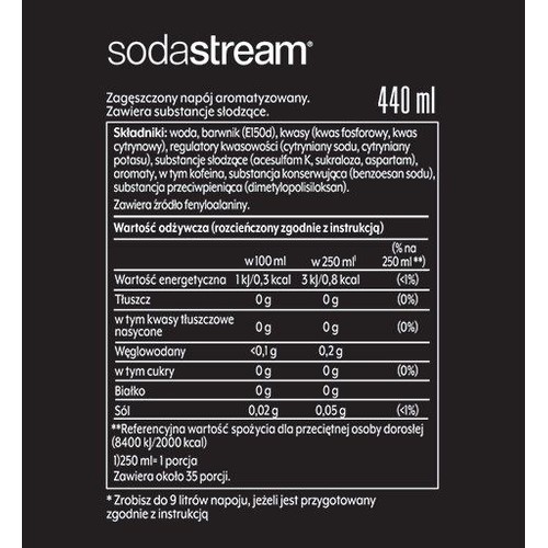 Koncentrat syrop Pepsi MAX bez cukru SodaStream 440 ml