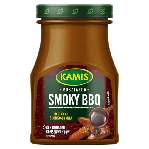 Musztarda Smoky BBQ słodko-dymna Kamis 185 g