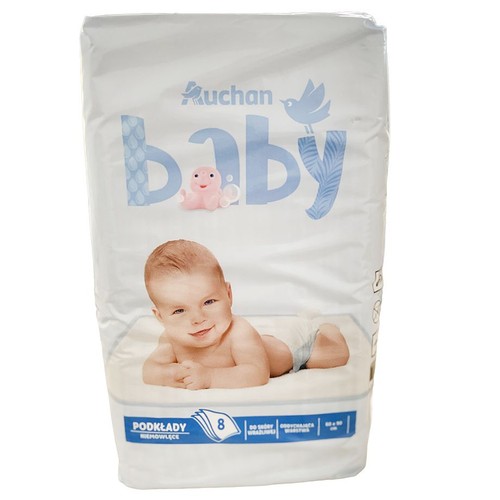 Podkłady jednorazowe  90 x 60 cm Auchan 8 sztuk