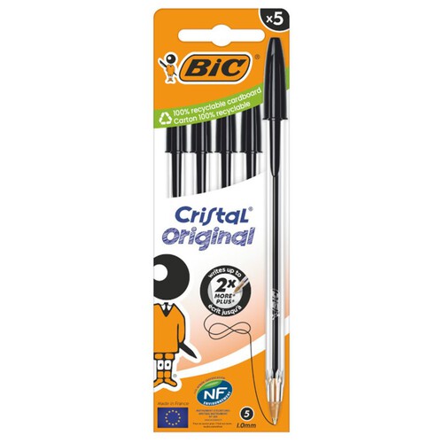 Dlugopis Cristal czarny BIC  4 sztuki 