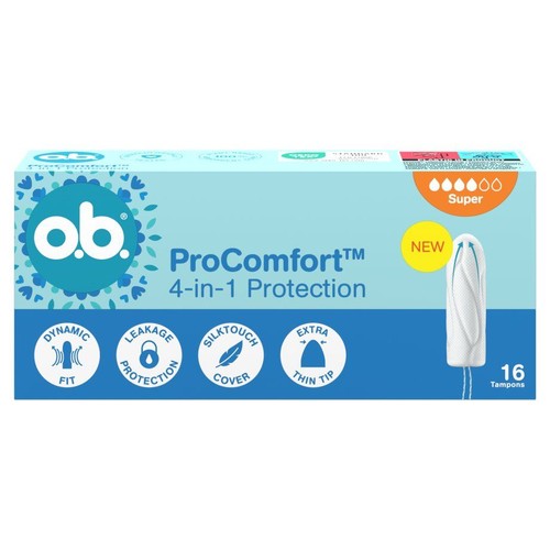 Tampony ProComfort 4-in-1 super o.b. 16 sztuk