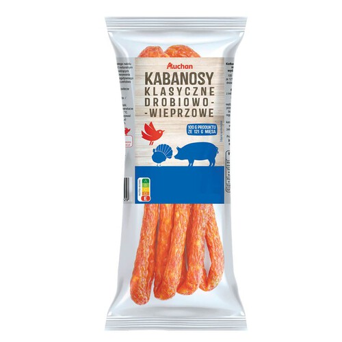 Kabanosy klasyczne drobiowo-wieprzowe Auchan 245 g