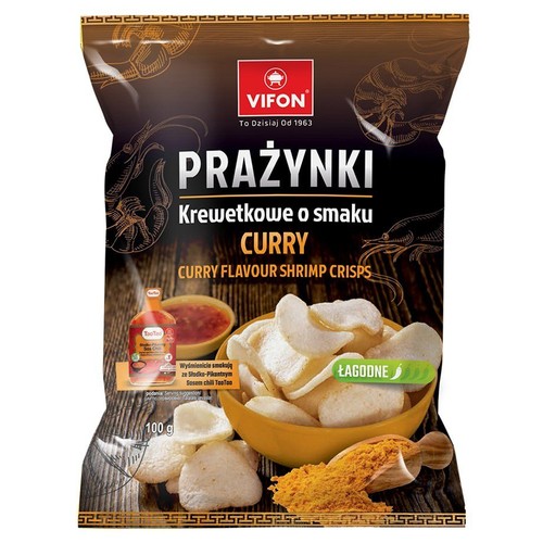 Prażynki krewetkowe o smaku curry łagodne Vifon 100 g