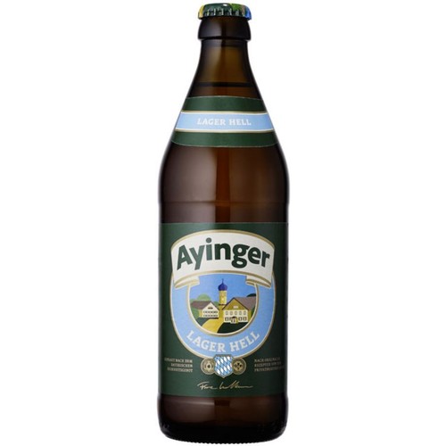 Piwo niemieckie jasne Lager Hell alk. 4,9% obj. Ayinger 500 ml