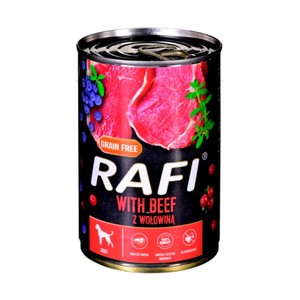 Karma mokra dla psów z wołowiną   Rafi 400 g