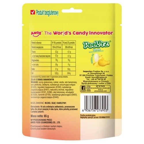 Żelki Peelerz o smaku bananowym Amos 65 g
