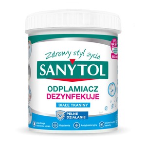 Odplamiacz dezynfekuje białe tkaniny Sanytol 450 g