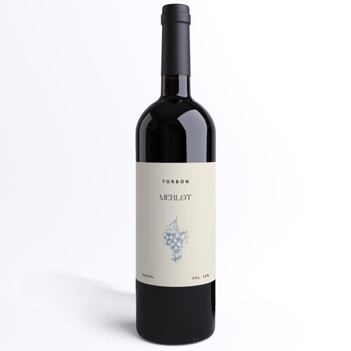 Wino Merlot czerwone półwytrawne  Torbon 750 ml