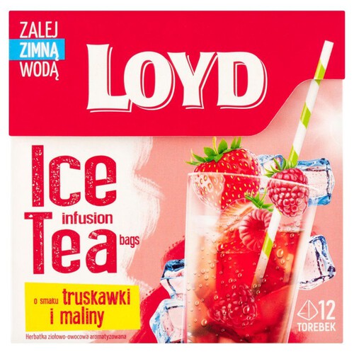 Ice Tea o smaku truskawki i maliny Loyd 12 torebek