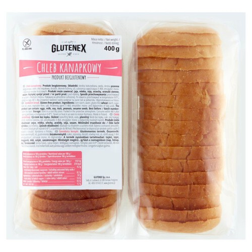 Chleb kanapkowy. Produkt bezglutenowy GLUTENEX 400 g