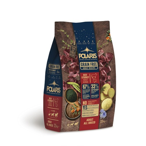 Karma sucha dla psów bogata w wołowinę i indyka   Polaris 2,5 kg