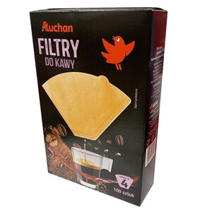 Filtry do kawy nr 4 Auchan 100 sztuk