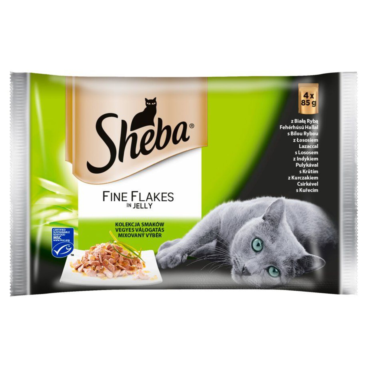 Karma pełnoporcjowa dla dorosłych kotów Sheba 4 x 85 g