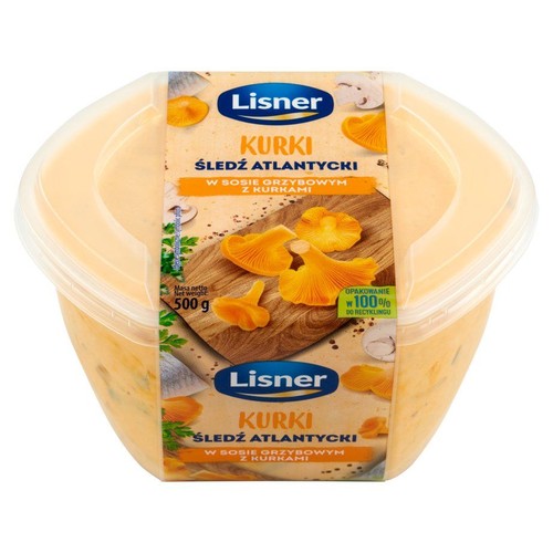 Śledź atlantydzki w sosie grzybowym z kurkami Lisner 500 g