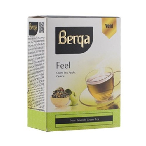 Herbata zielona liściasta z kawałkami suszonego jabłka, pigwy i aromatem truskawki Berqa 100 g