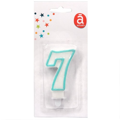 Świeczka urodzinowa "7" 7,5 cm Niebieska Actuel 1 sztuka