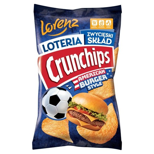 Chipsy ziemniaczane American Burger Style Crunchips 130 g