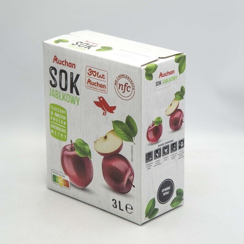 Sok jabłkowy tłoczony 100%  Auchan 3 l