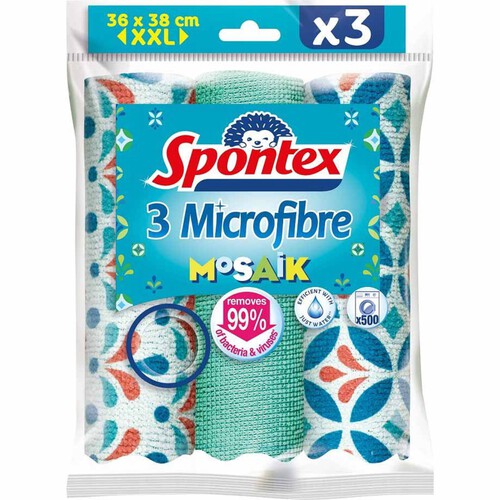 Zestaw mikrofibr Mosaik Spontex 3 sztuki