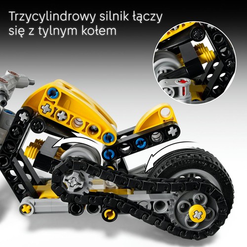 Technic Żółty motocykl 42225, zestaw konstrukcyjny LEGO 1 sztuka