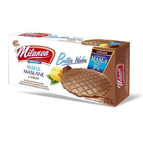 Wafle maślane z kakao Milanea Lumar 100 g
