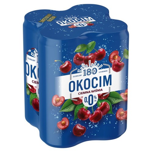 Piwo bezalkoholowe Radler Ciemna wiśnia alk. 0% obj.   Okocim 4 x 500 ml