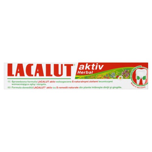 Pasta do zębów wzbogacona 8 naturalnymi ziołami leczniczymi LACALUT 75 ml