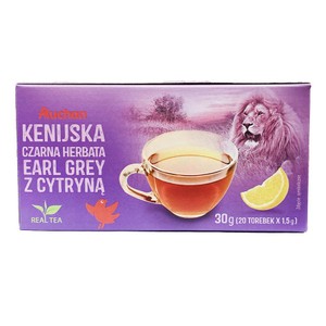 Herbata Earl Grey z cytryną Auchan 20 torebek