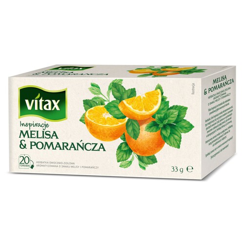 Melisa i Pomarańcza herbata ziołowa Vitax 20 torebek