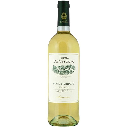Wino włoskie białe wytrawne Friuli Pinot Grigio alk. 12,5% obj. Ca Vescovo  750 ml