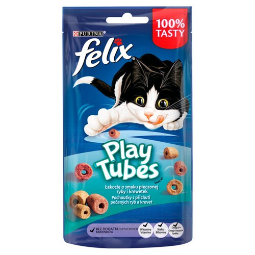 Play Tubes Łakocie o smaku pieczonej ryby i krewetek Felix 50 g