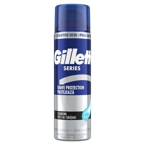 Żel do golenia Gillette Series dla skóry wrażliwej. Zapewnia ochronę i efekt oczyszczający.
