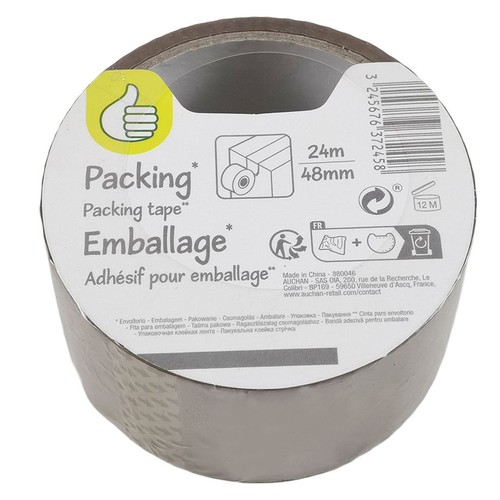 Taśma pakowa brązowa  24 m x  48 mm Auchan 1 sztuka