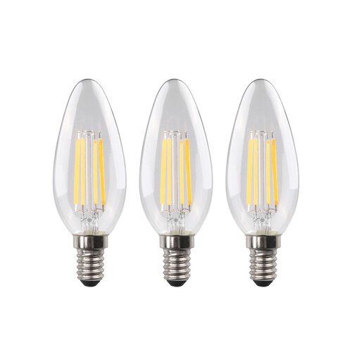 Żarówka świeczka LED E14 40W barwa ciepła Auchan 3 sztuki