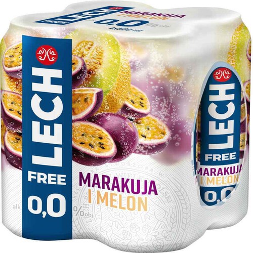 Free Piwo bezalkoholowe marakuja - melon alk.0.0% obj. Lech 4 x 500 ml