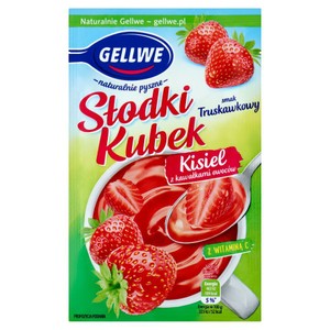 Słodki kubek kisiel o smaku truskawkowym Gellwe 30 g