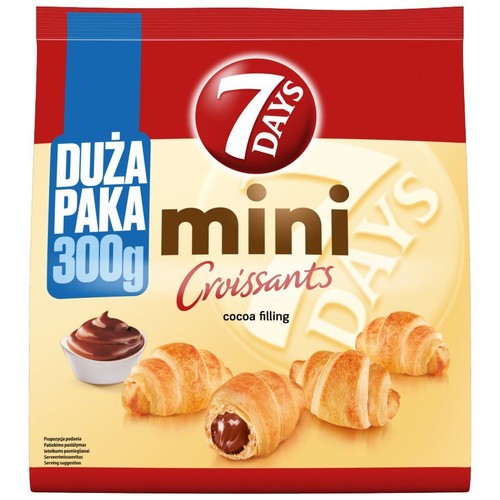 Mini croissants z nadzieniem kakaowym  7 Days 300 g