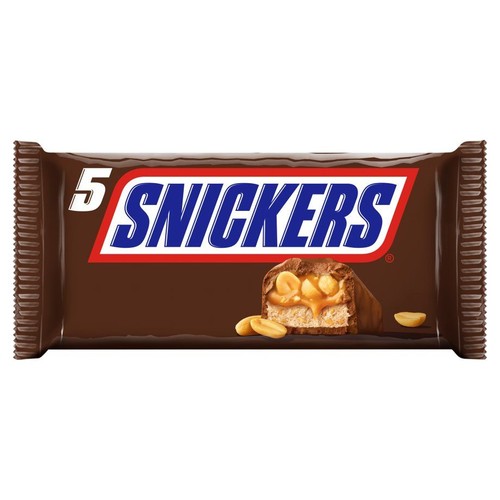 Baton nugatowy z orzechami ziemnymi i karmelem w czekoladzie Snickers 5 x 50 g